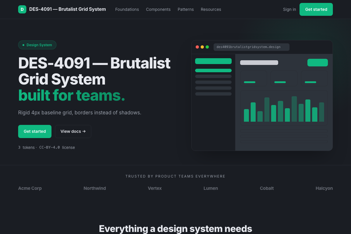 DES-4091 — Brutalist Grid System preview