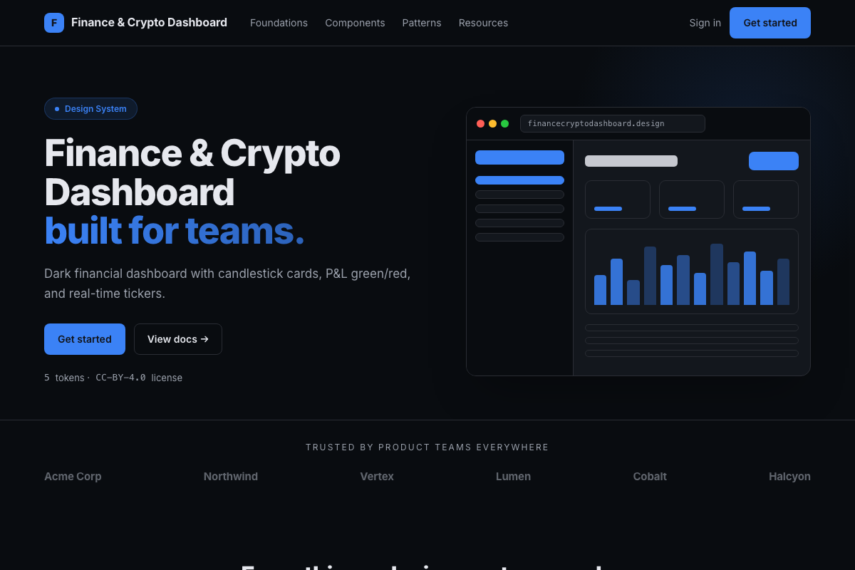 Finance & Crypto Dashboard preview