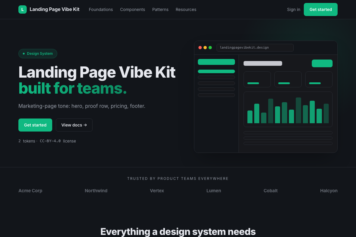 Landing Page Vibe Kit preview