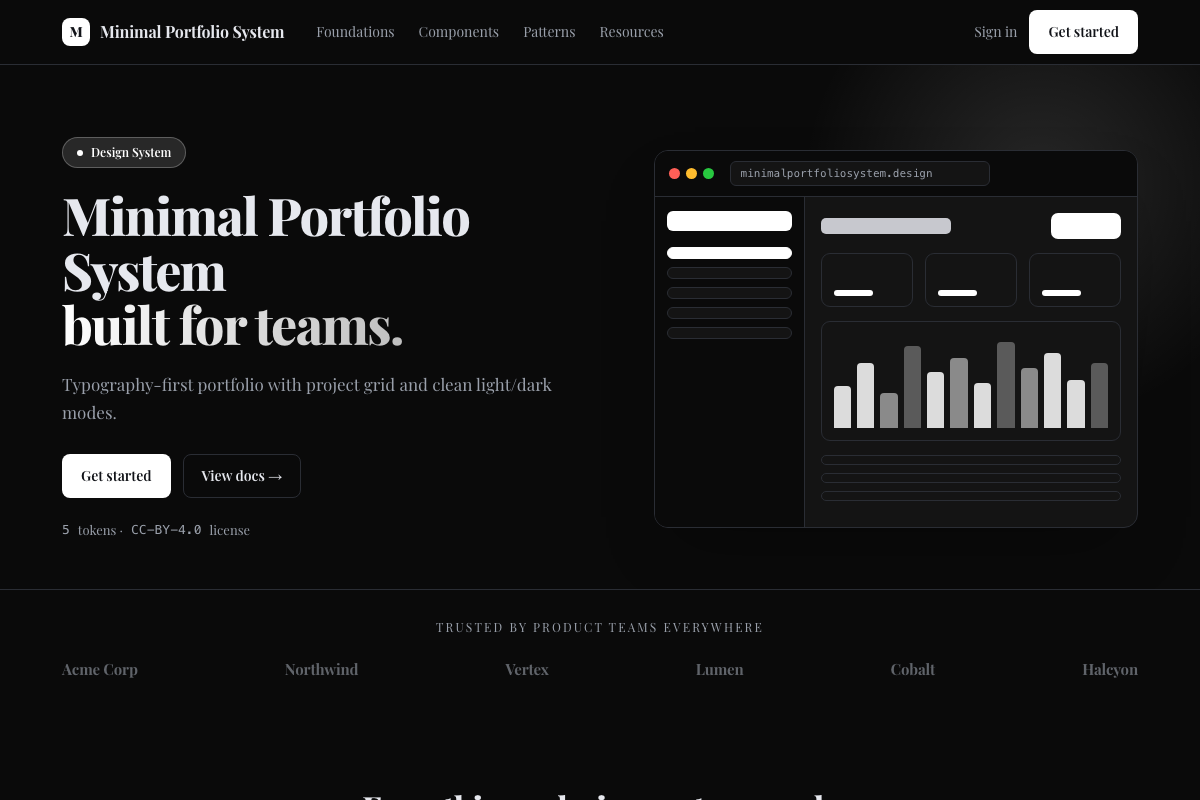 Minimal Portfolio System preview