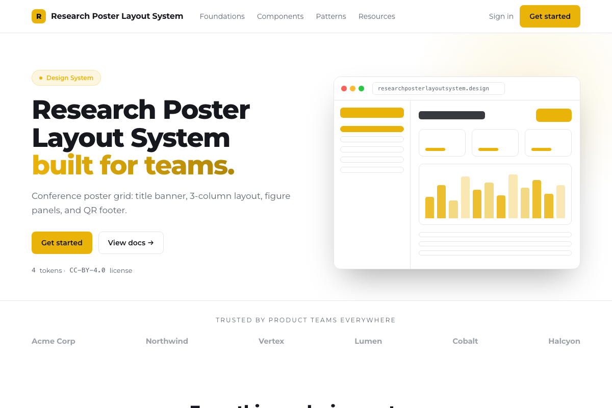 Research Poster Layout System preview