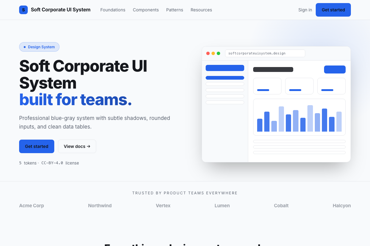 Soft Corporate UI System preview