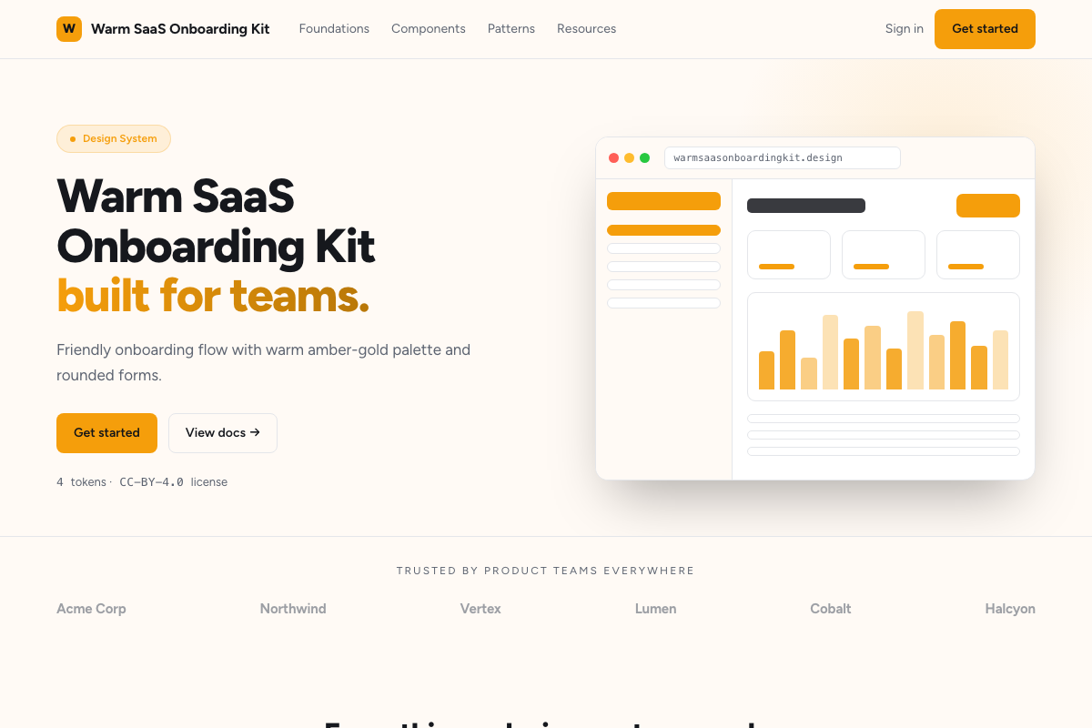 Warm SaaS Onboarding Kit preview